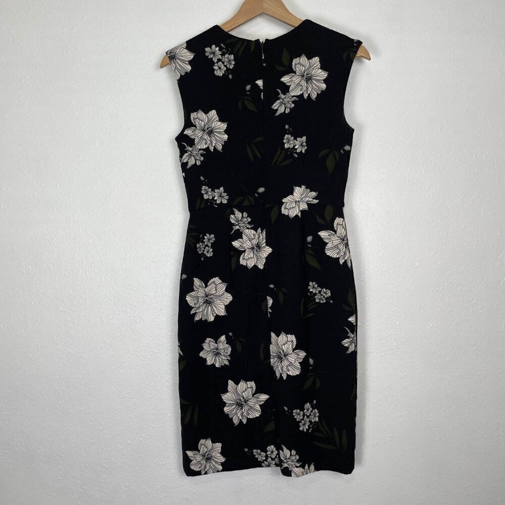 Banana Republic Black and White Floral Sheath Dress Size 0 Cap Sleeves - Picture 6 of 10